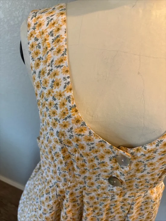 Vintage Compaigne Internationale Express Floral Yellow Maxi Dress Jumper Large - Picture 7 of 12